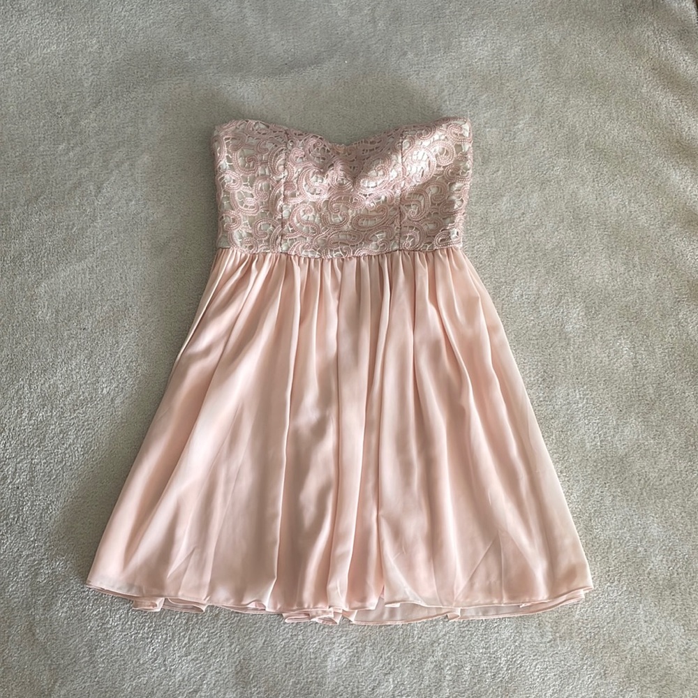 NWT Minuet Strapless babydoll Dress with embellished bust